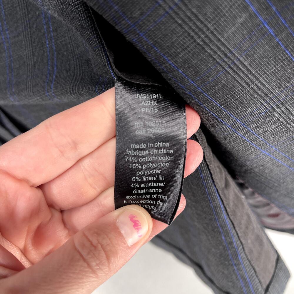 John Varvatos Sport Coat Mens 40 Gray Plaid Blazer Casual 2 Button Layering Work - Picture 12 of 16